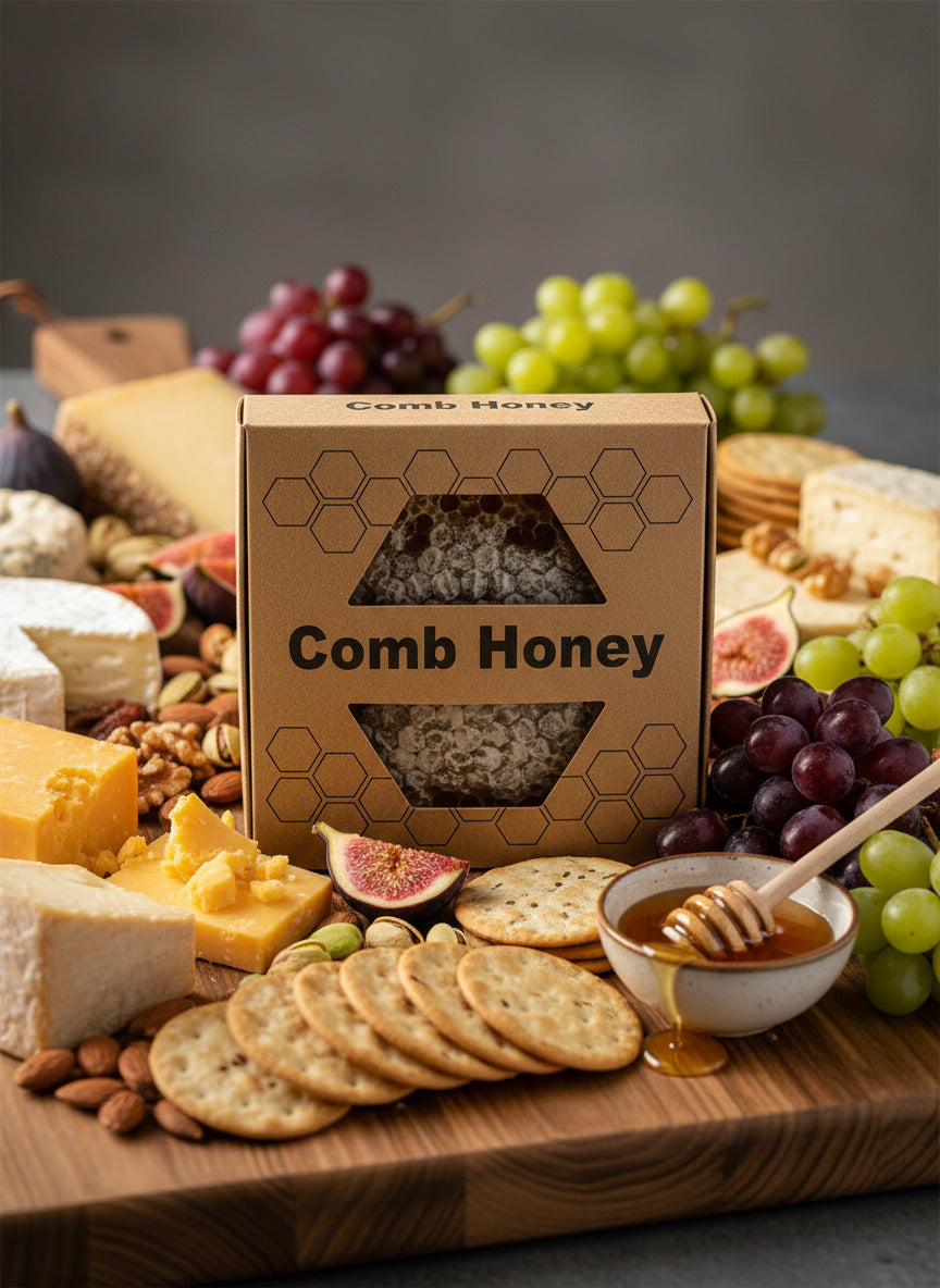 comb honey on charcuterie board
