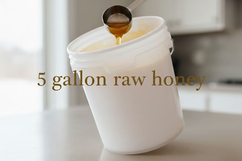 Edit so that a measuring cup is removing honey from the top